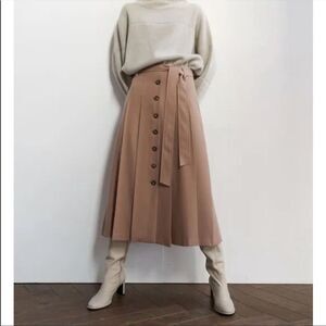 Mohan high waist wool blend pleated skirt small